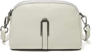 FOXLOVER Small Crossbody Bags for Women Double Zip Cell Phone Leather Handbag with Ajustable Shoulder Strap
