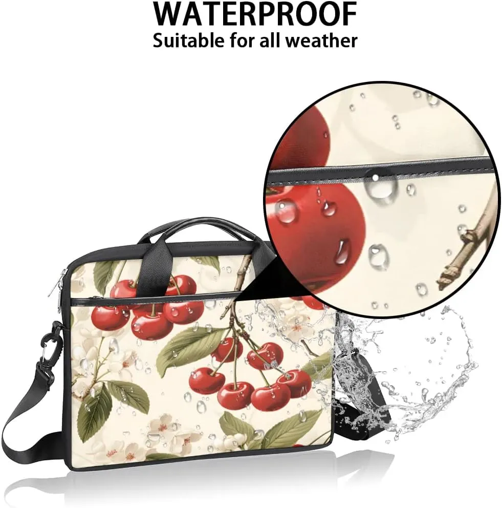 Fruit Cherry Leaves 15 Inch Laptop Bag Laptop Shoulder Bag Computer Cases for Laptops or Tablets