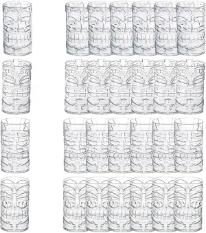 Fun Express Bulk Clear Tiki Totem Plastic Cups, 24 Piece