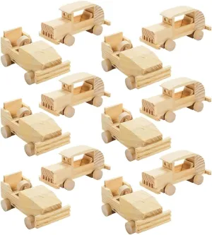 Fun Express DIY Unfinished Wood Hot Rod Cars Set - Craft Kits for Kids Customizable Race Car Party Favors - Birthday Parties Arts & Crafts Projects Family Fun - Perfect Crafting Decorating - 12 Pieces
