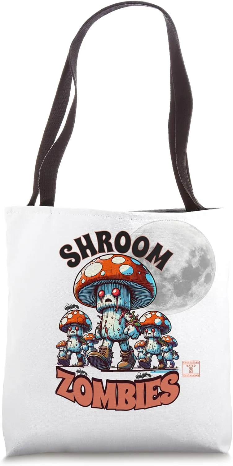fungal apocalypse, shroom zombies, mind control, Tote Bag