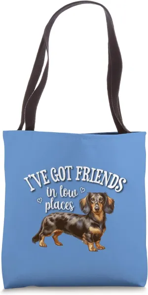 Funny Friends In Low Places Dapple Dachshund Lover Tote Bag