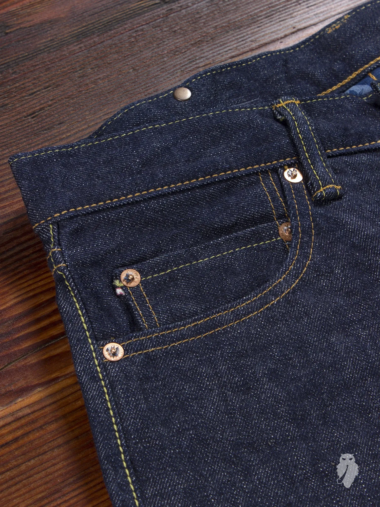 G007-MB "Copper Label" Old Blue 14.7oz Selvedge Denim - Tight Straight Fit