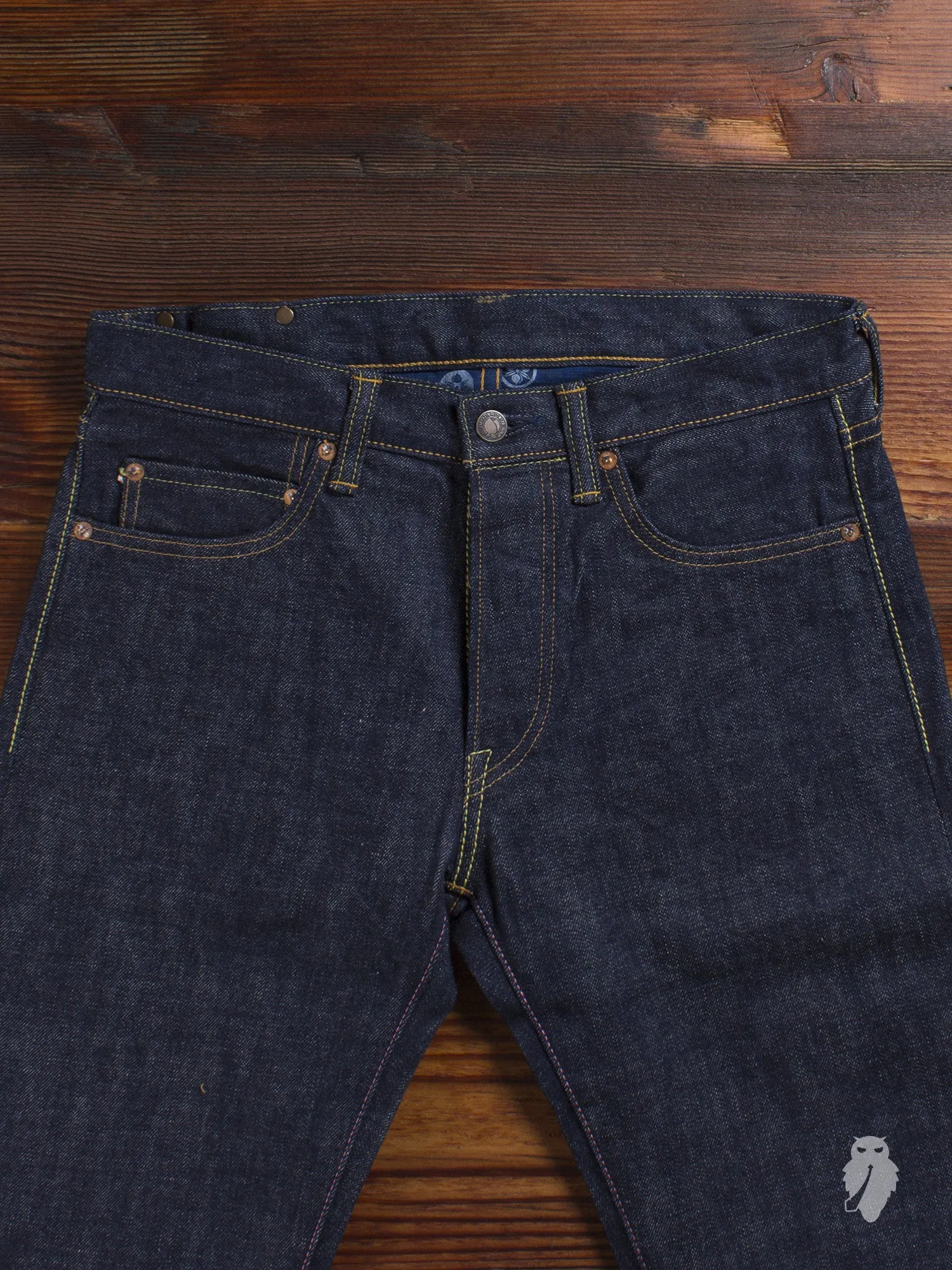 G007-MB "Copper Label" Old Blue 14.7oz Selvedge Denim - Tight Straight Fit