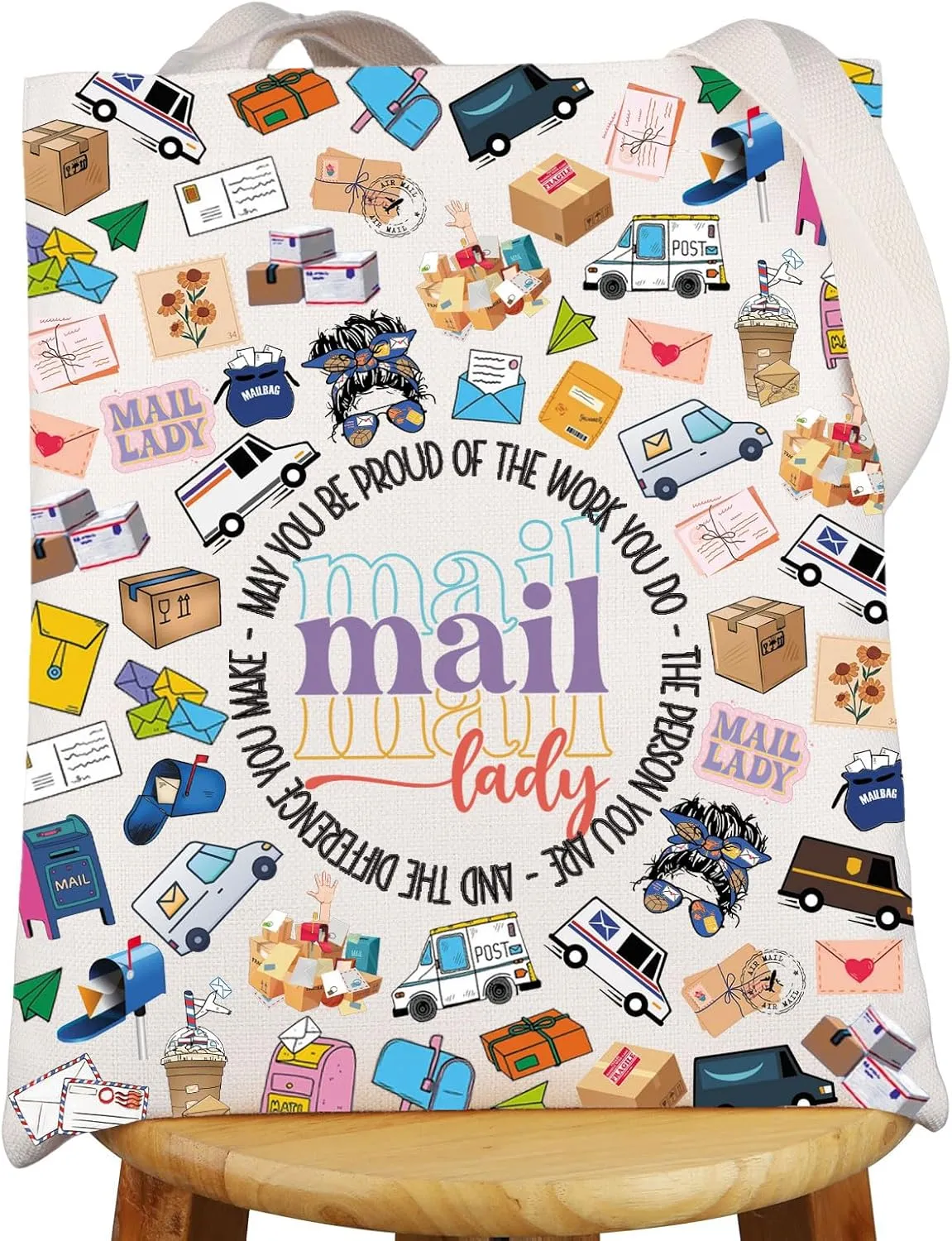 G2TUP Postal Worker Tote Bag Mail Lady Gifts Mail Carrier Shoulder Bag Postal Worker Life Gifts
