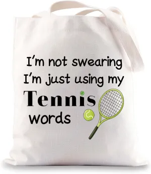 G2TUP Tennis Bags for Women Tennis Player Gift Tote Bag I’m not Swearing I’m just Using My Tennis Words Gift for Tennis Lover