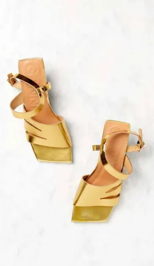 GANNI - Asymmetrical Caged Kitten Heel Sandals