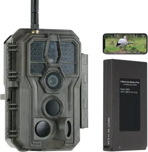 GardePro E8P Trail Camera WiFi Bluetooth, Game Cameras with 8000mAh Rechargeable Battery Pack, 100ft Night Vision Motion Activated