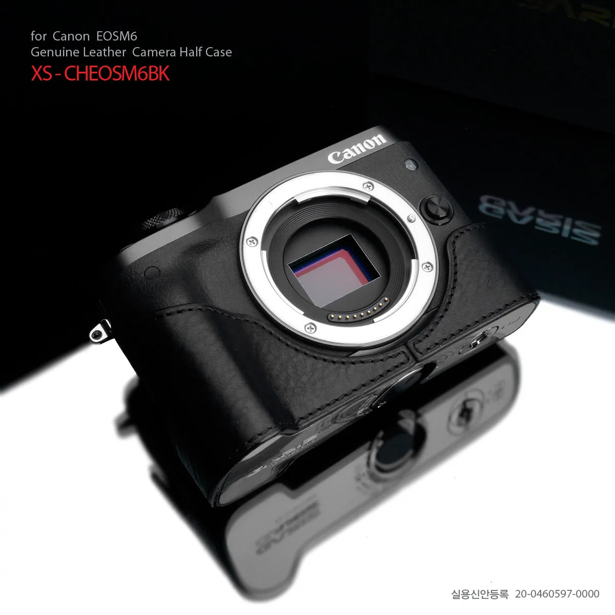 Gariz Black Leather Camera Half Case for Canon EOS M6 XS-CHEOSM6BK
