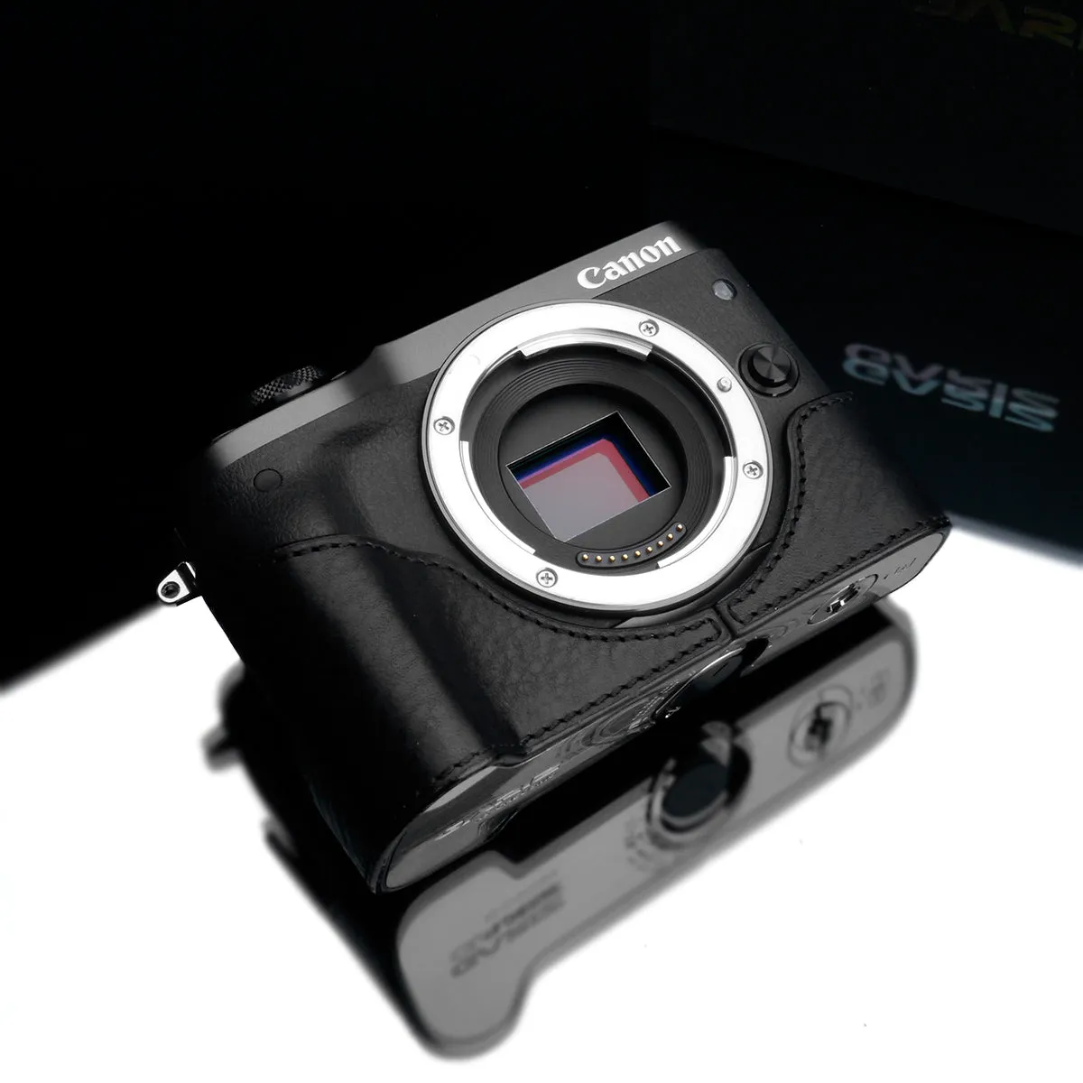 Gariz Black Leather Camera Half Case for Canon EOS M6 XS-CHEOSM6BK