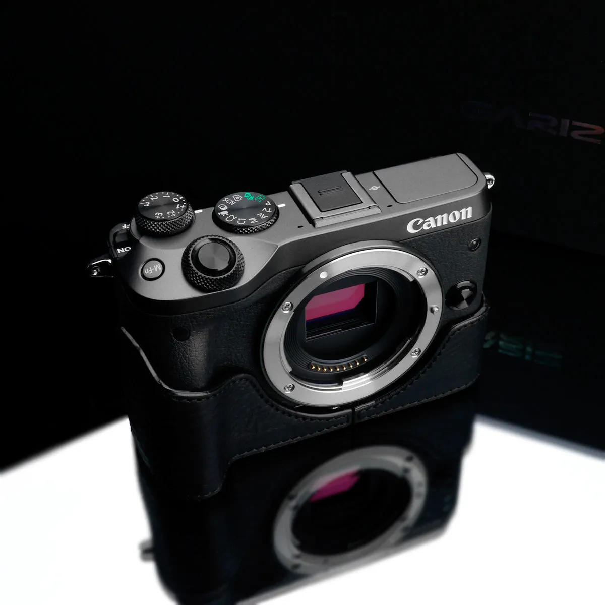Gariz Black Leather Camera Half Case for Canon EOS M6 XS-CHEOSM6BK