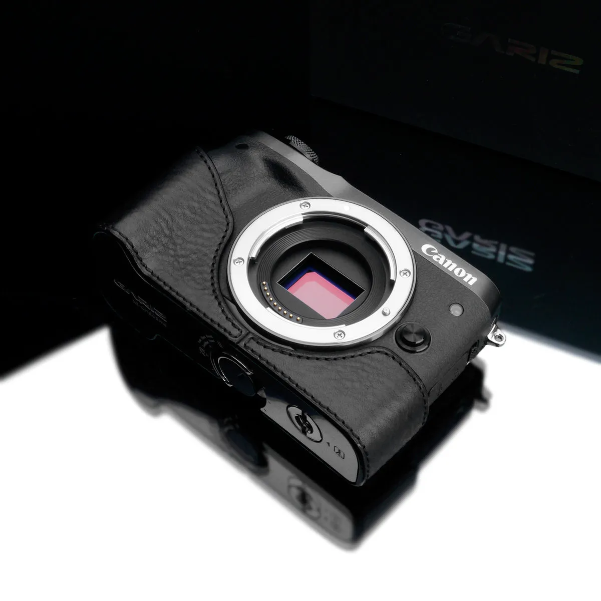 Gariz Black Leather Camera Half Case for Canon EOS M6 XS-CHEOSM6BK