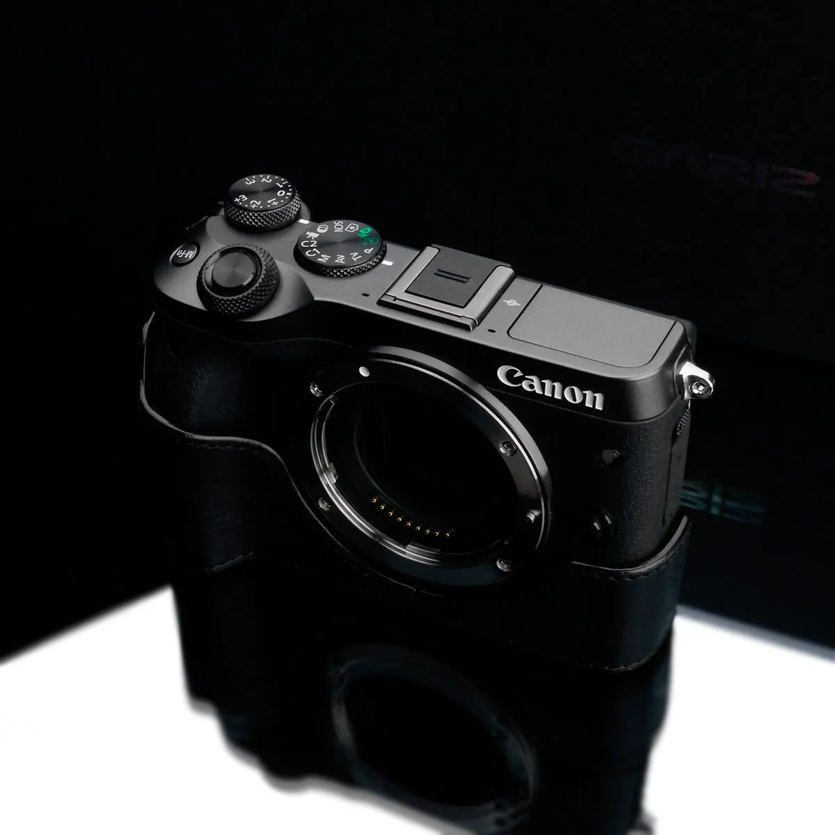 Gariz Black Leather Camera Half Case for Canon EOS M6 XS-CHEOSM6BK
