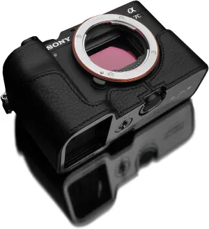 Gariz XS-CHA7CBK Genuine Leather Half Case for Sony A7C, Black