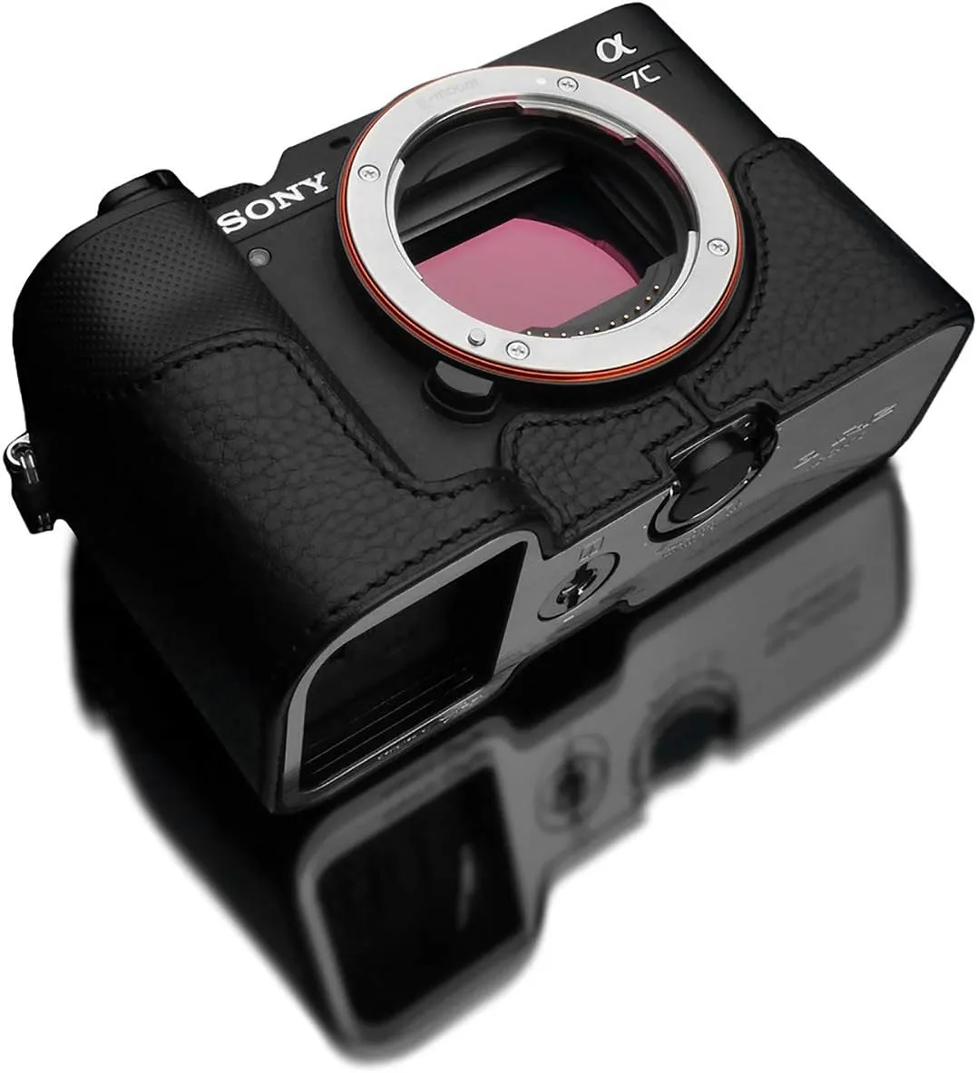 Gariz XS-CHA7CBK Genuine Leather Half Case for Sony A7C, Black