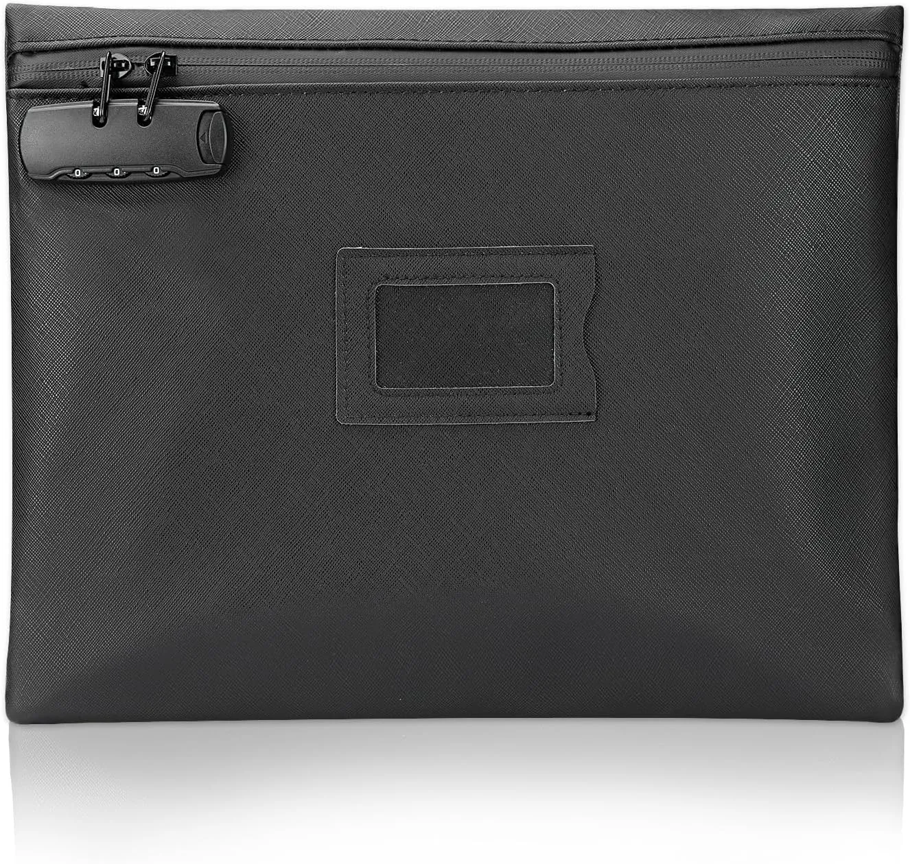 GEEDUD Notary Bag with Lock, 13.6 x 10 Inches Heavy Duty Notary Supply Bag, Zipper Notary Supplies Bag for All Notary Journal, Stamp, Embosser, Ink Pad and Valuables Storage Bag (Black)