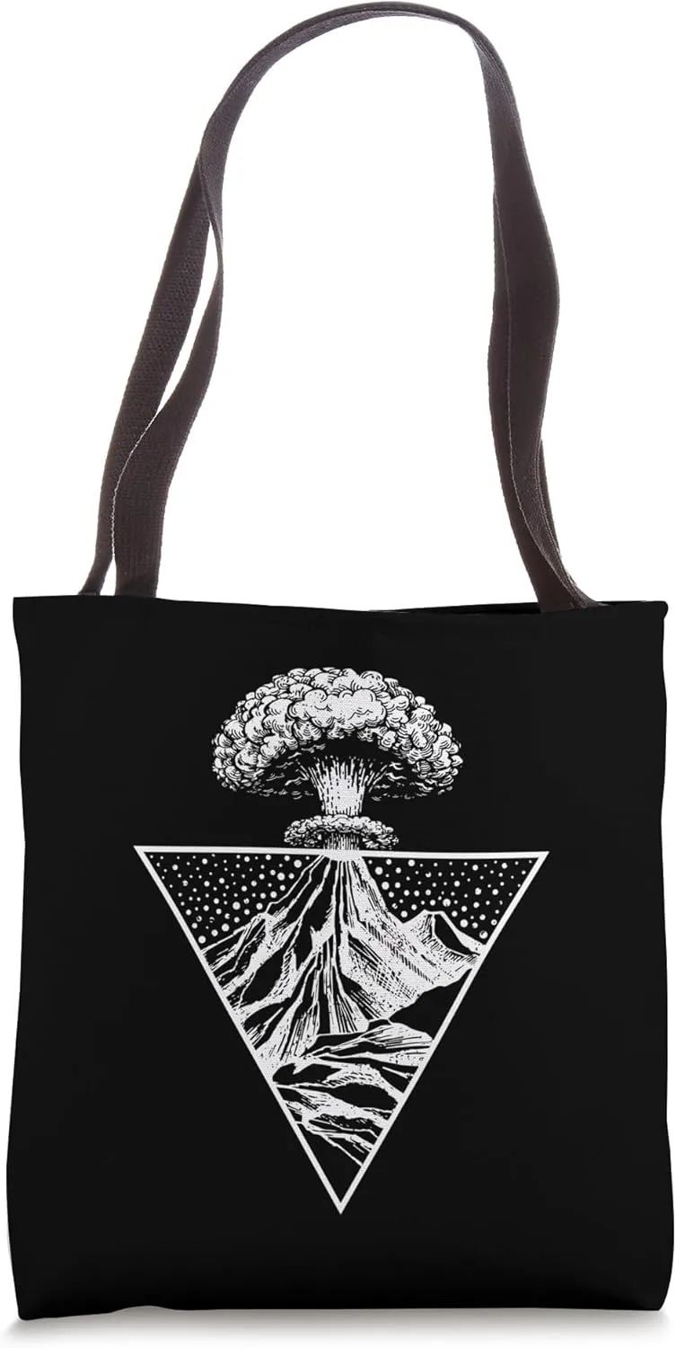 Geology Volcano Eruption Lava Magma Atom Bomb Mushroom Cloud Tote Bag