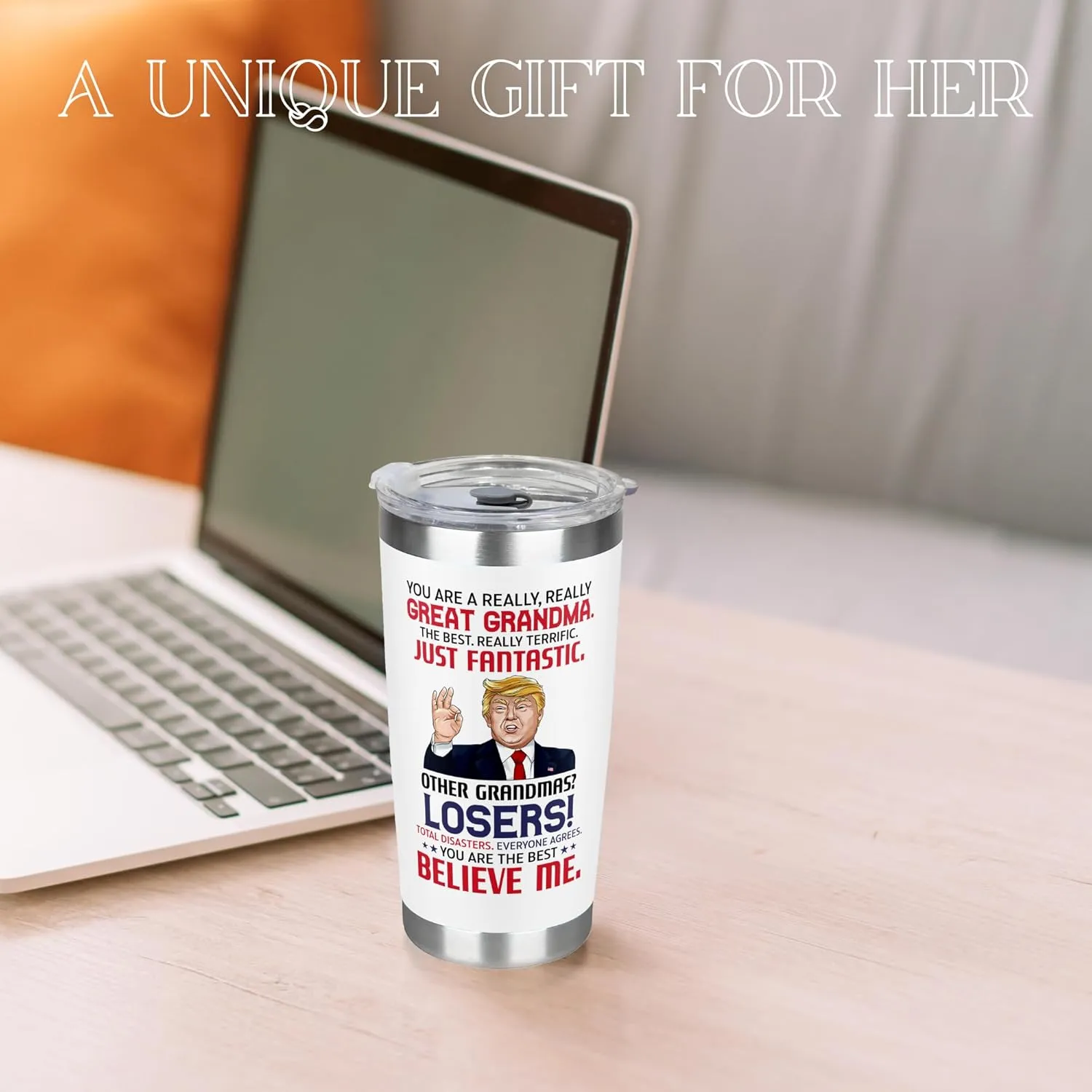 Gifts for Grandma - Birthday, Mothers Day, Christmas Grandma Gifts from Grandchildren - Gift Ideas for Grandmother from Granddaughter, Grandson, Grandkids - 20 Oz Stainless Steel Tumbler