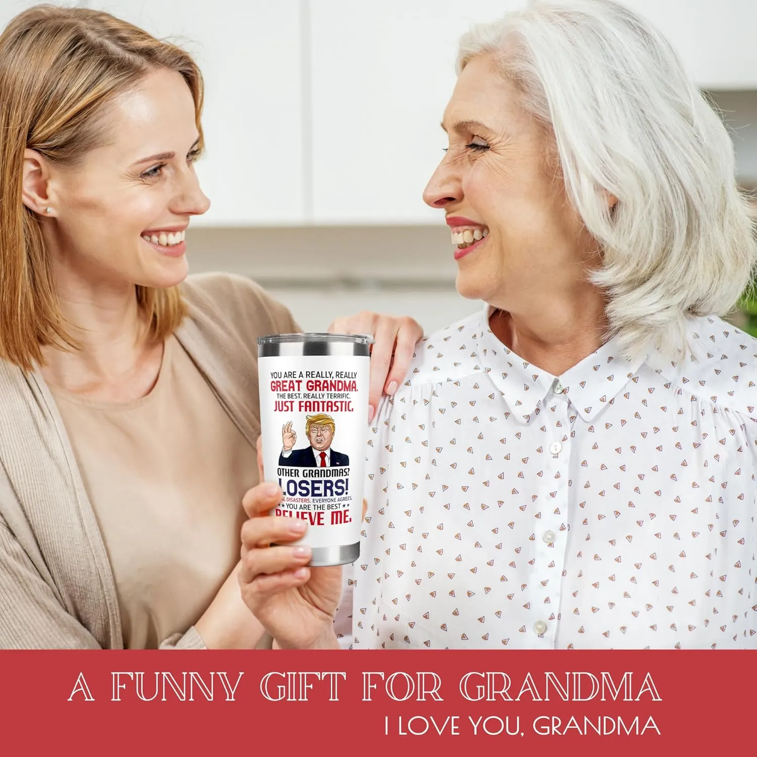 Gifts for Grandma - Birthday, Mothers Day, Christmas Grandma Gifts from Grandchildren - Gift Ideas for Grandmother from Granddaughter, Grandson, Grandkids - 20 Oz Stainless Steel Tumbler