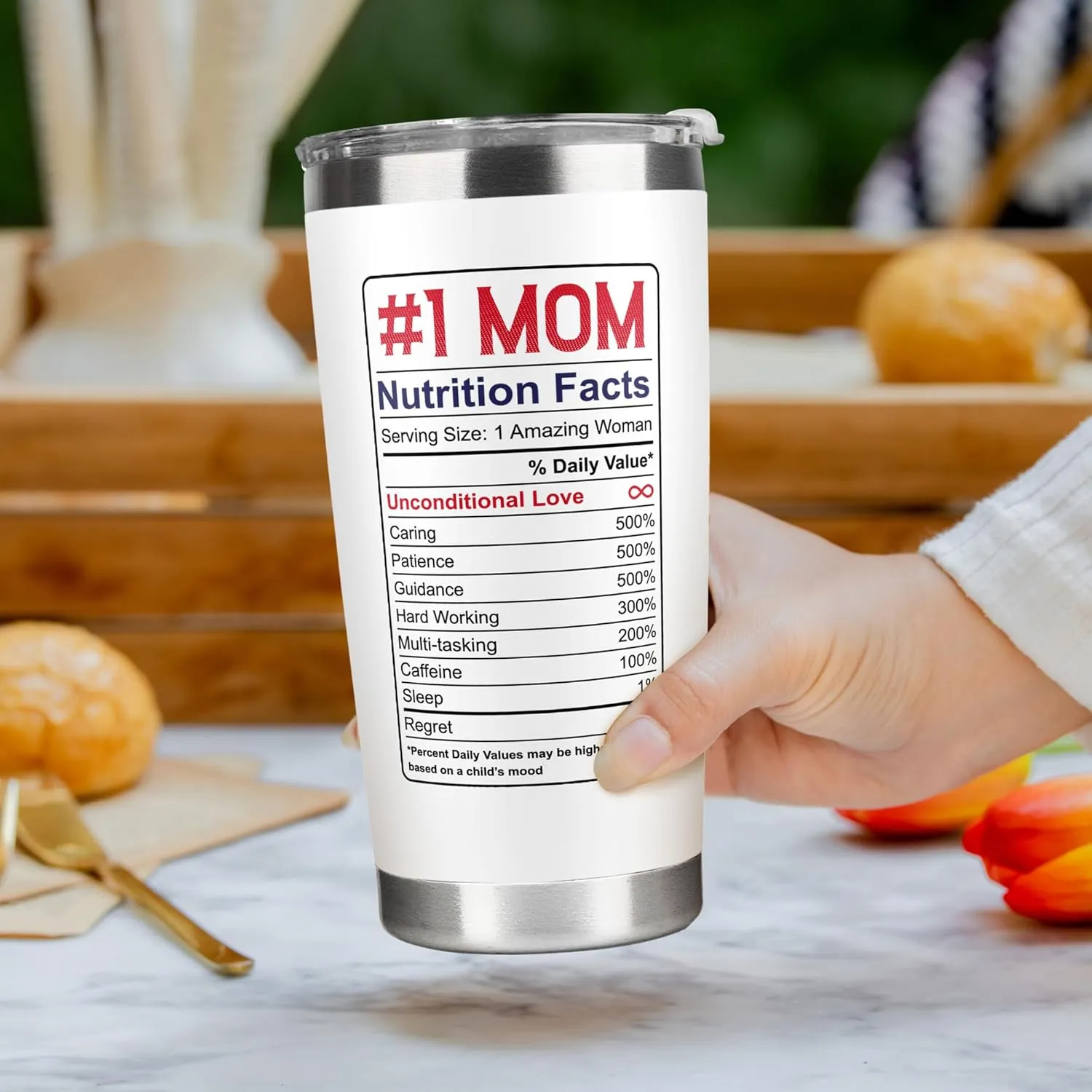 Gifts for Mom from Daughter Son - Mothers Day Gifts for Mom Wife - Birthday, Christmas Gift Ideas for Moms - Gift for Mama, Moms, Mother from Kids - 20 Oz Stainless Steel White Tumbler
