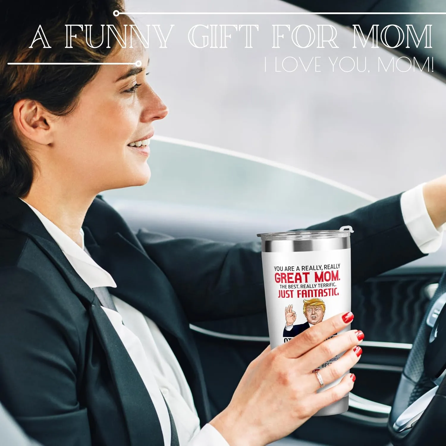 Gifts for Mom from Daughter Son - Mothers Day Gifts for Mom Wife - Birthday, Christmas Gift Ideas for Moms - Gift for Mama, Moms, Mother from Kids - 20 Oz Stainless Steel White Tumbler