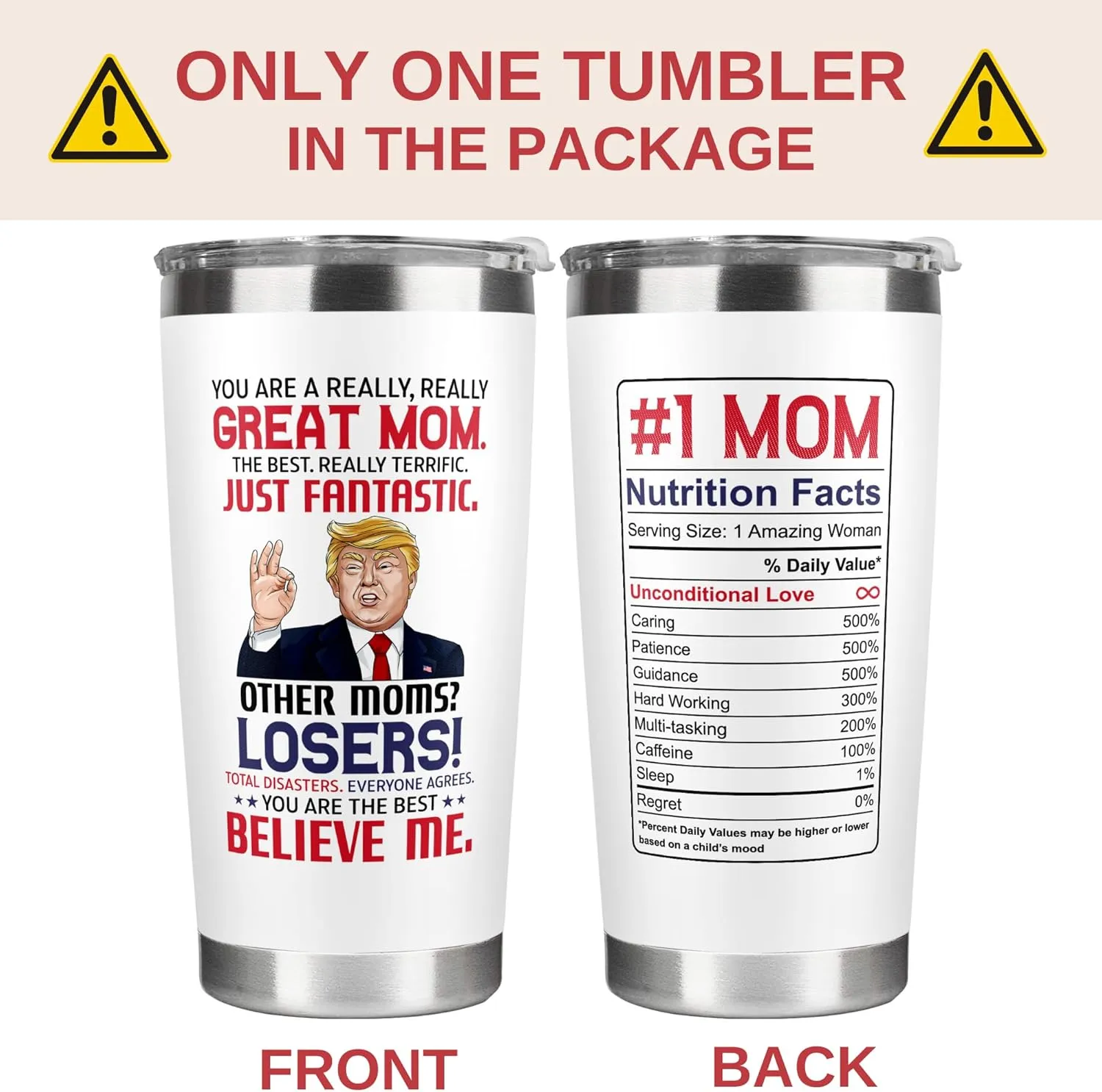 Gifts for Mom from Daughter Son - Mothers Day Gifts for Mom Wife - Birthday, Christmas Gift Ideas for Moms - Gift for Mama, Moms, Mother from Kids - 20 Oz Stainless Steel White Tumbler