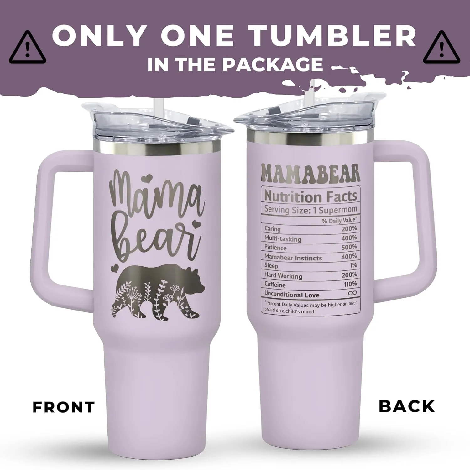 Gifts for Mom from Daughter Son - Mothers Day Gifts for Mom Wife - Birthday, Mother's Day, Christmas Gift Ideas for Moms - Gift for Mama, Moms, Mother from Kids - 40 Oz Purple Tumbler