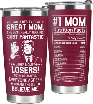 Gifts for Mom from Daughter, Son - Mothers Day Gifts for Mom, Wife, Women - Moms Birthday Gift Ideas, Cool Birthday gifts for Moms, Mothers - Best mom Tumbler, 20 Oz Stainless Steel moms Coffee Cup