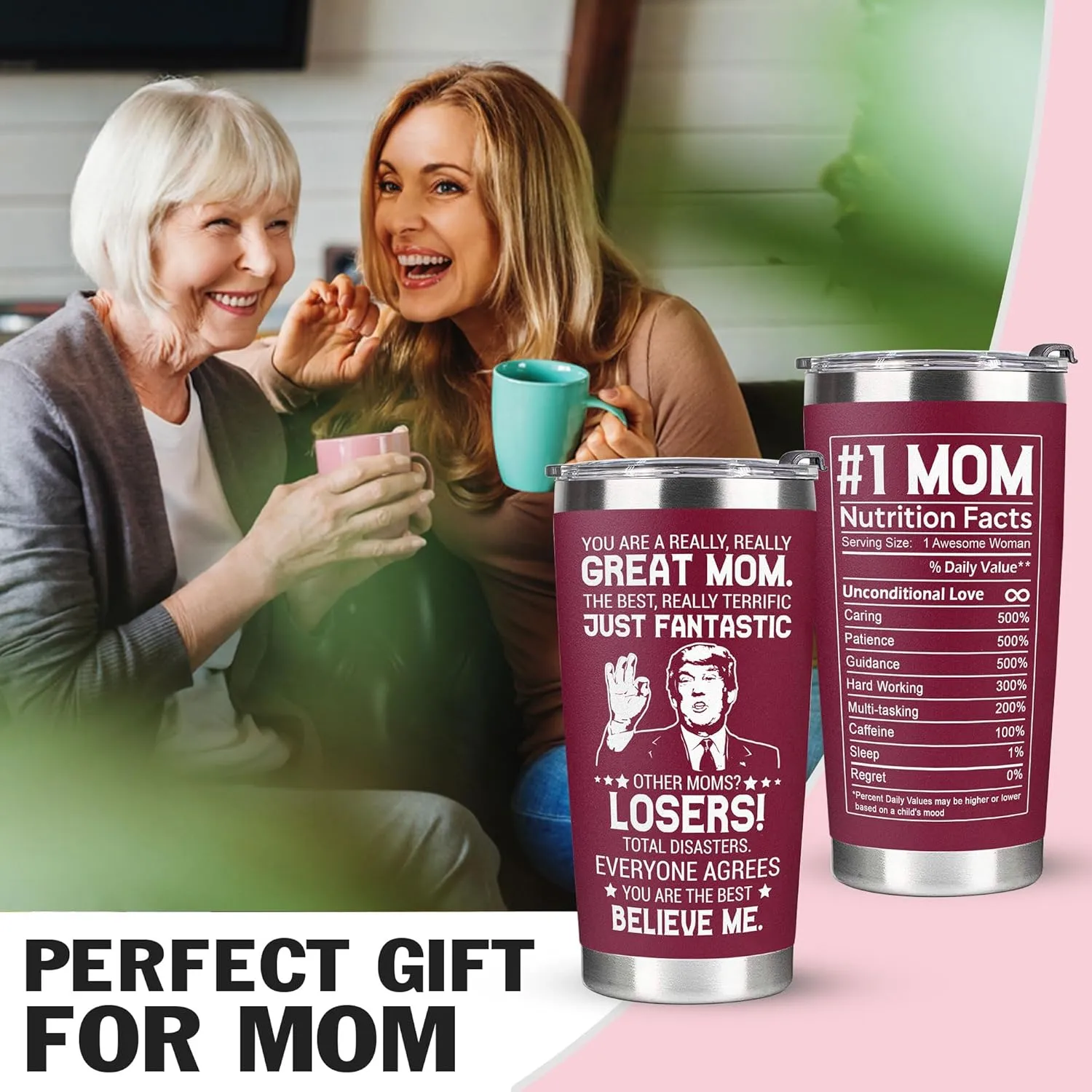 Gifts for Mom from Daughter, Son - Mothers Day Gifts for Mom, Wife, Women - Moms Birthday Gift Ideas, Cool Birthday gifts for Moms, Mothers - Best mom Tumbler, 20 Oz Stainless Steel moms Coffee Cup