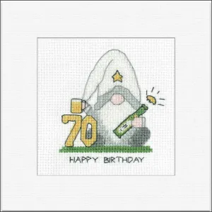 Gonk Cards - 70th Birthday/Green (Heritage Stitchcraft)