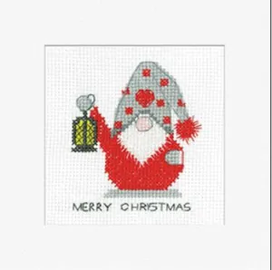 Gonk Christmas Lantern Card - Kirsten Roche (Heritage Stitchcraft)