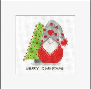 Gonk Christmas Tree Card - Kirsten Roche (Heritage Stitchcraft)
