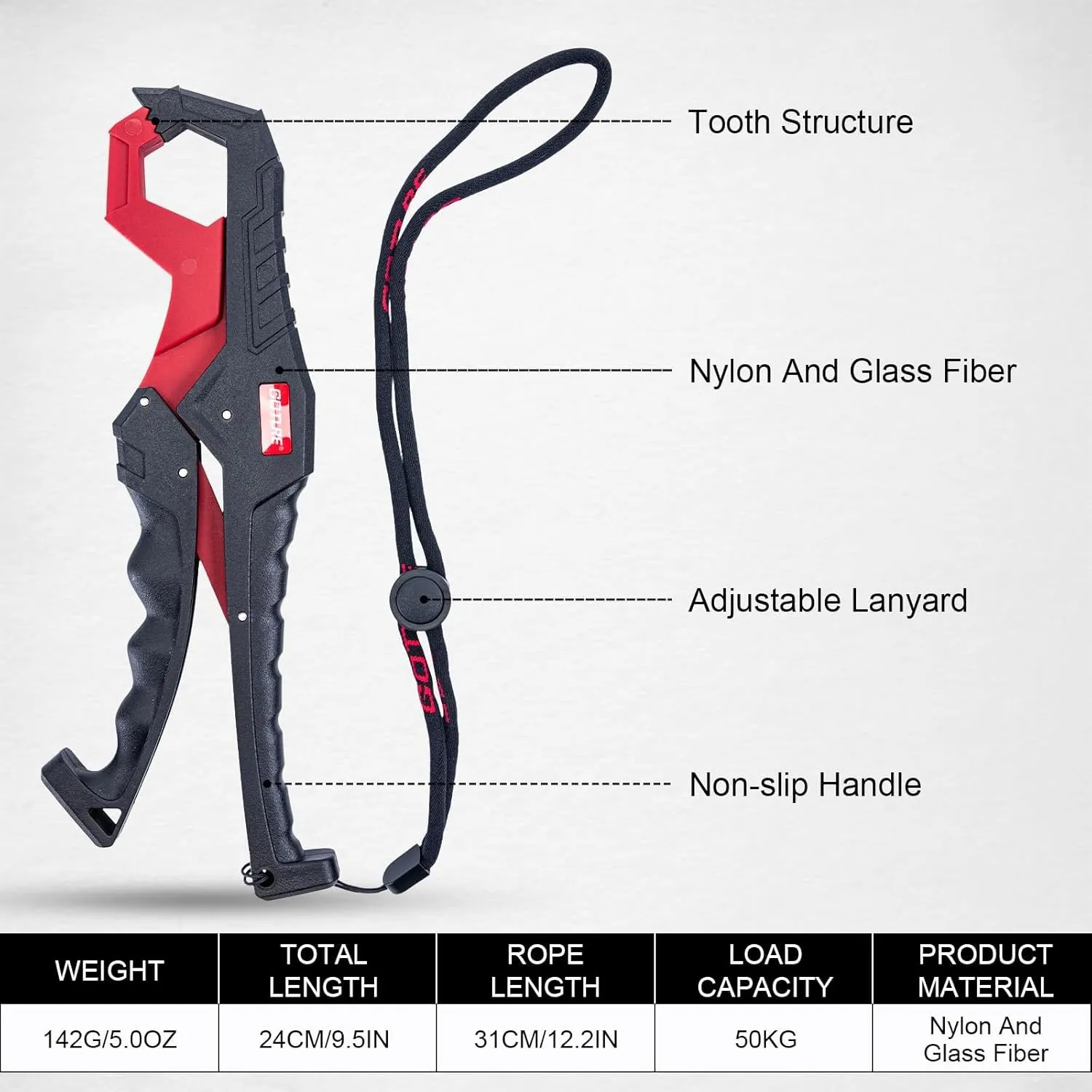 Goture Fishing Pliers, Saltwater Line Cutter with Split Ring Pliers, Fishing Hook Remover, Corrosion Resistant Fishing Needle Nose Pliers with Sheath Lanyard, Fishing Gear Gifts for Men