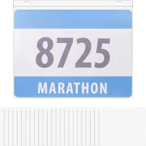 Goutoports Race Bib Display Holder Vinyl Protector Sheets 20PCS Running Number Bib Display Clear Protective Sleeves for Marathon Runner Player Athletes