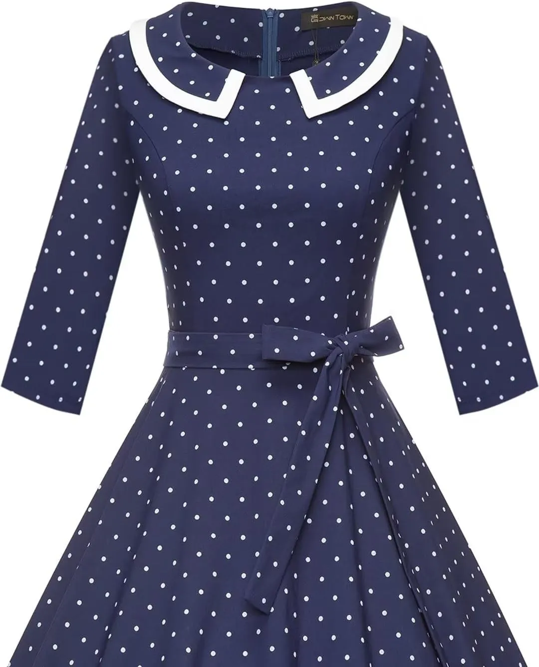 GownTown Womens Dresses 1950s Vintage Swing Stretchy Dresses with Pockets