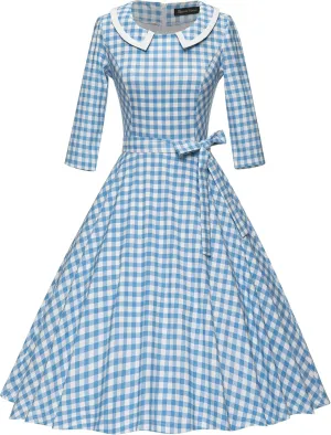GownTown Womens Dresses 1950s Vintage Swing Stretchy Dresses with Pockets