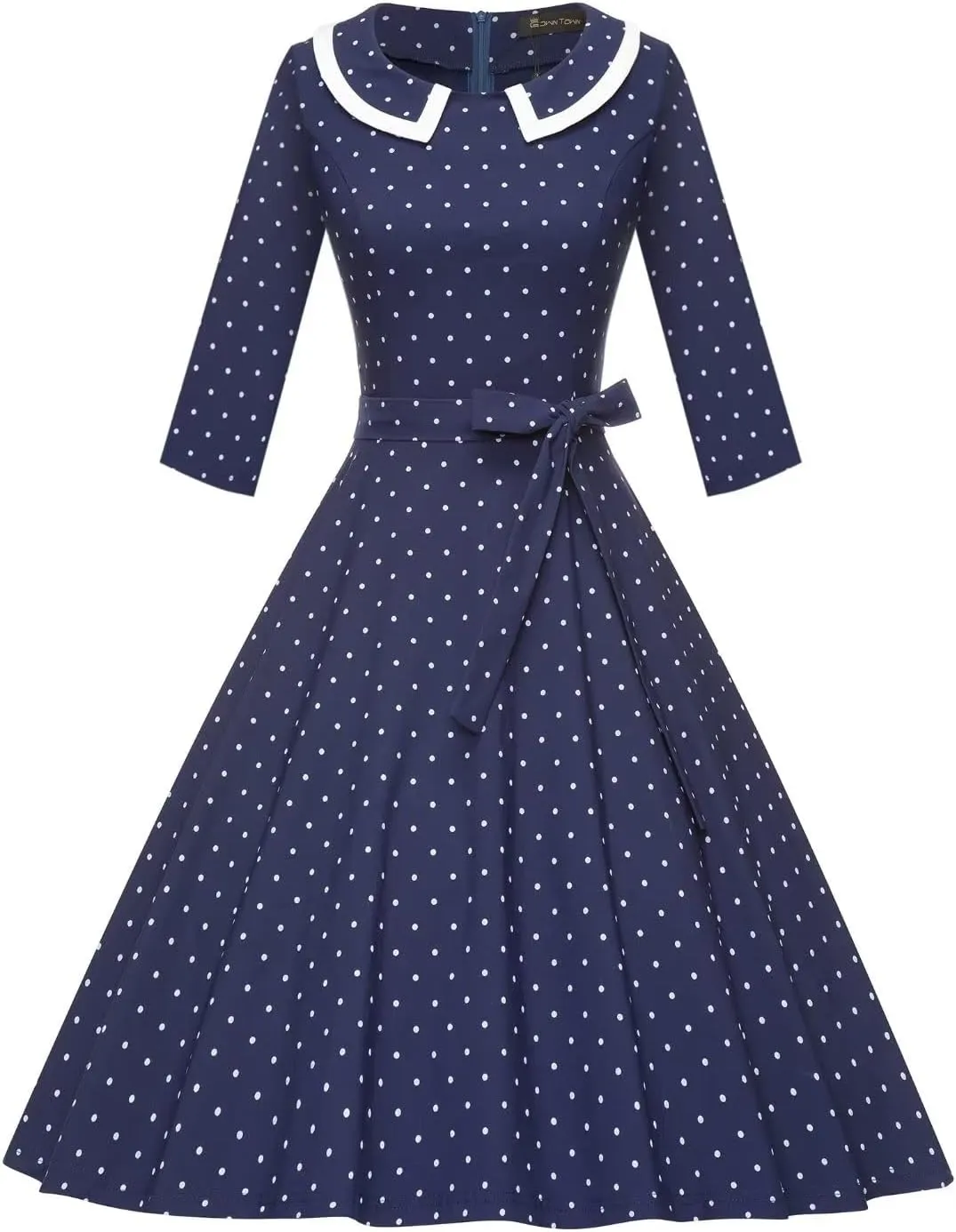 GownTown Womens Dresses 1950s Vintage Swing Stretchy Dresses with Pockets
