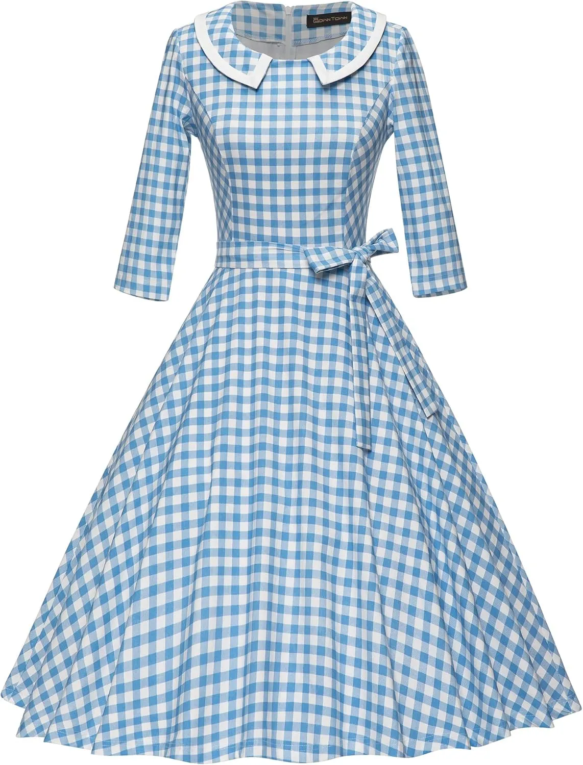 GownTown Womens Dresses 1950s Vintage Swing Stretchy Dresses with Pockets