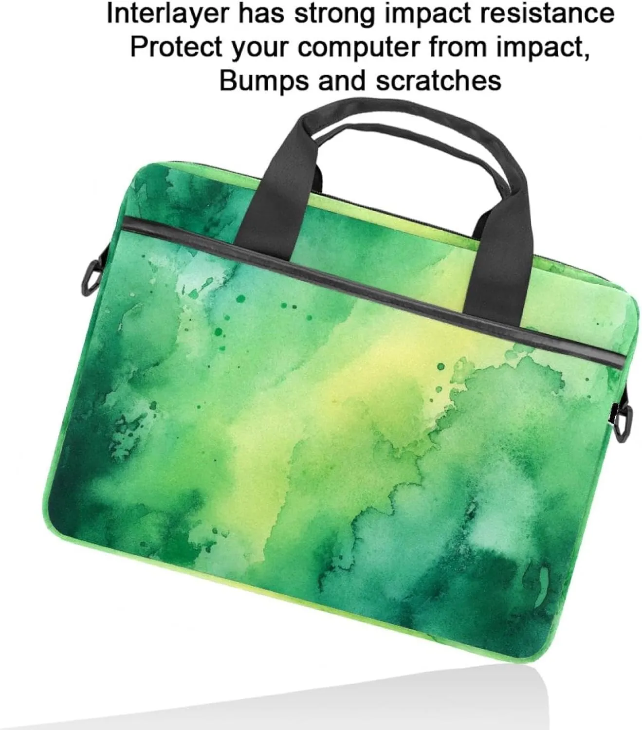 Green Puzzle Laptop Bag Case Computer Sleeve Shoulder Messenger Bag for Work School
