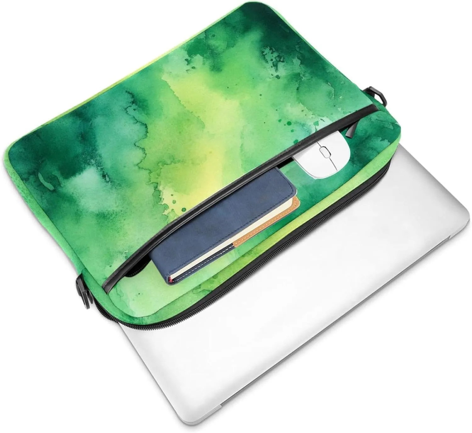 Green Puzzle Laptop Bag Case Computer Sleeve Shoulder Messenger Bag for Work School