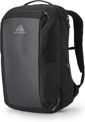 Gregory Border Traveler 30L Unisex Commuter Travel/Work/School Carry-On Backpack, Cushioned Backpanel and Shoulder Harness, One Size Fits All, Total Black