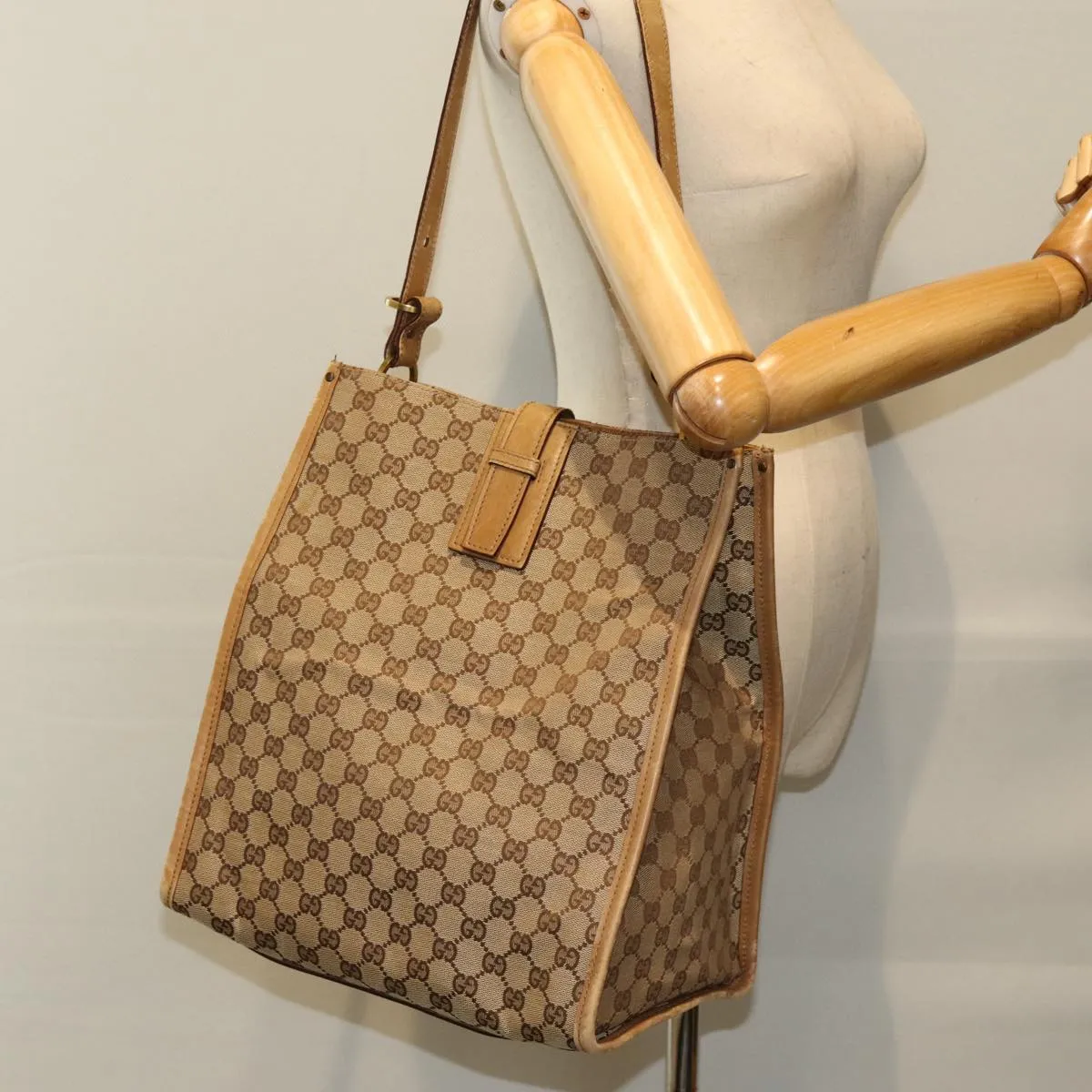 GUCCI GG Canvas Tote Bag Beige 109101 75976
