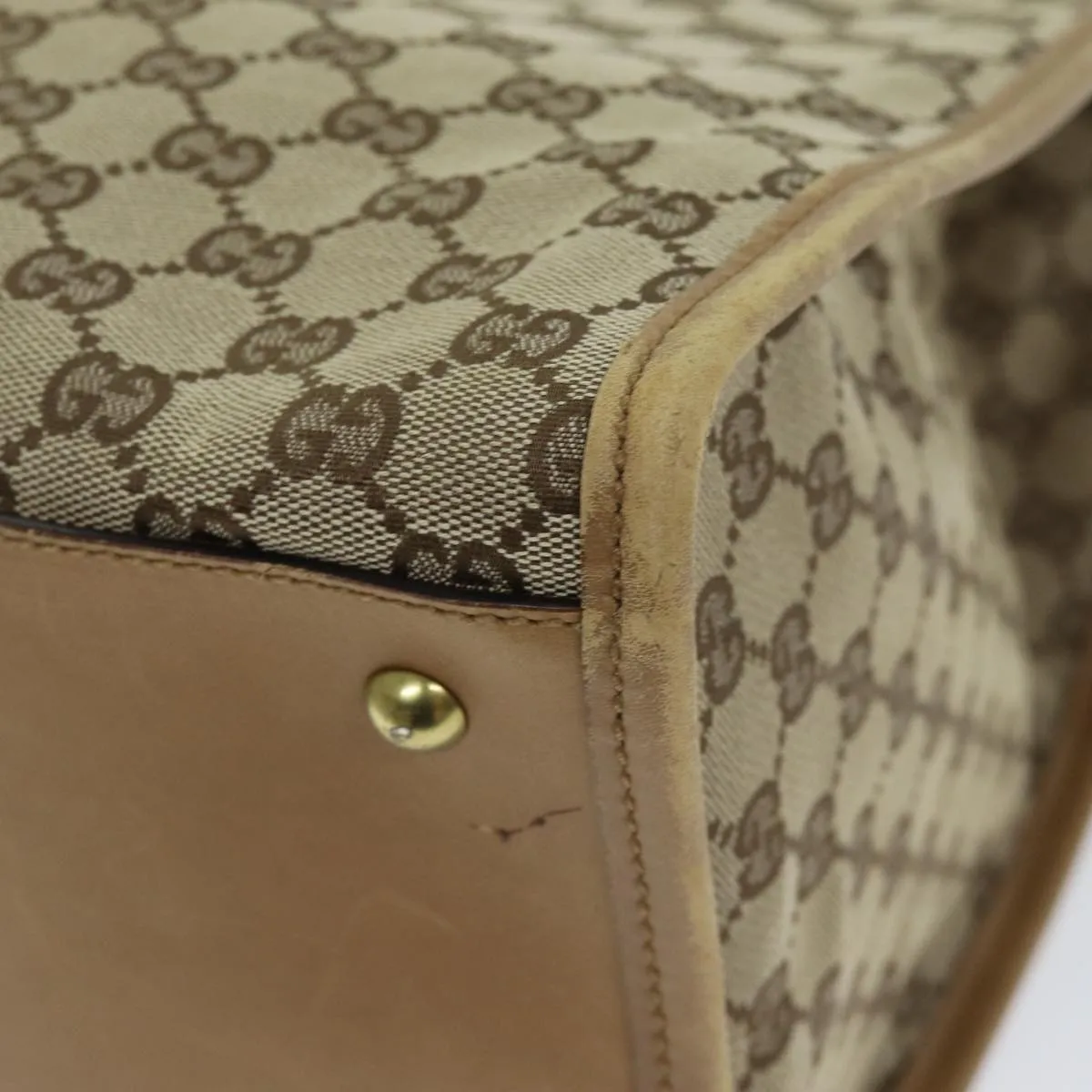 GUCCI GG Canvas Tote Bag Beige 109101 75976
