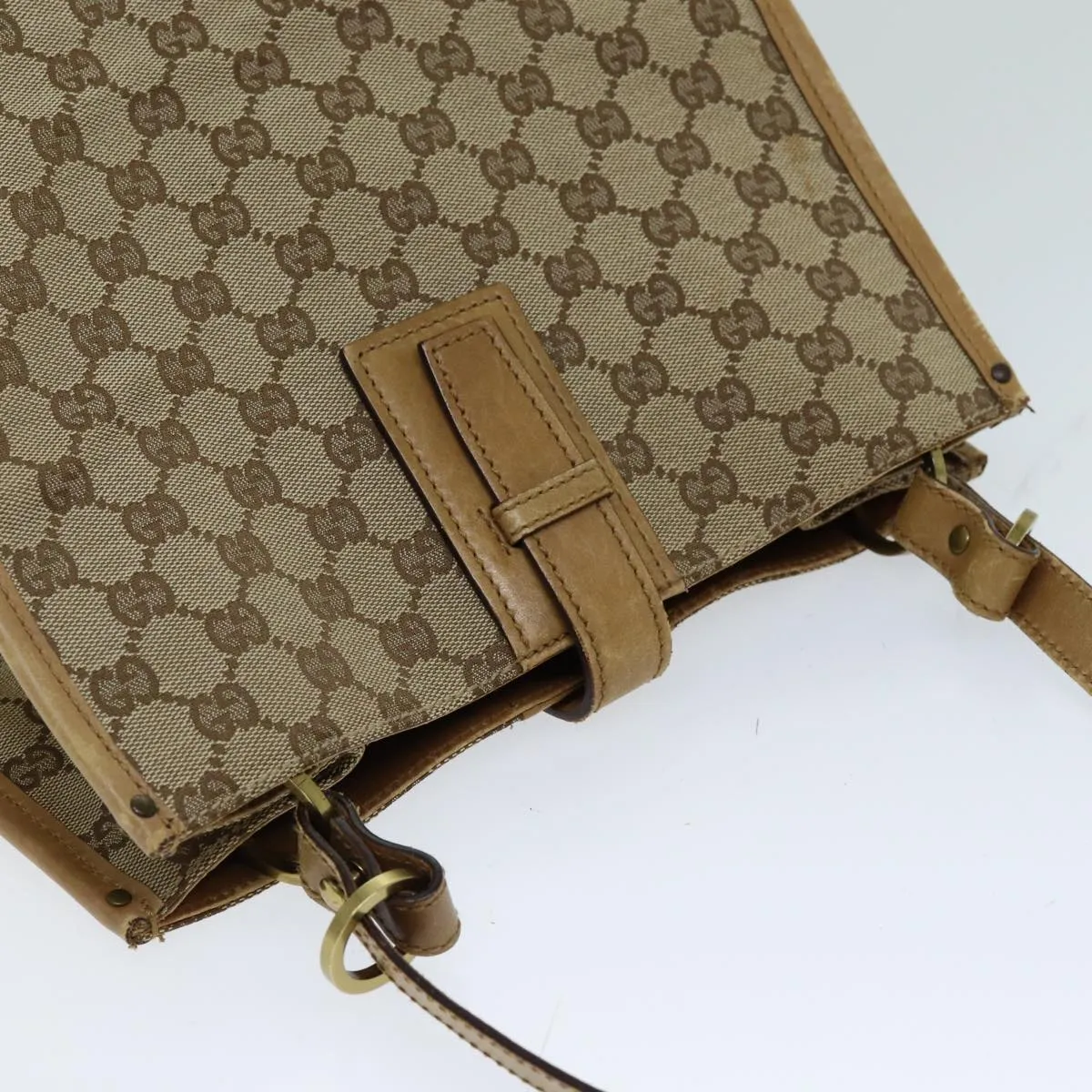 GUCCI GG Canvas Tote Bag Beige 109101 75976