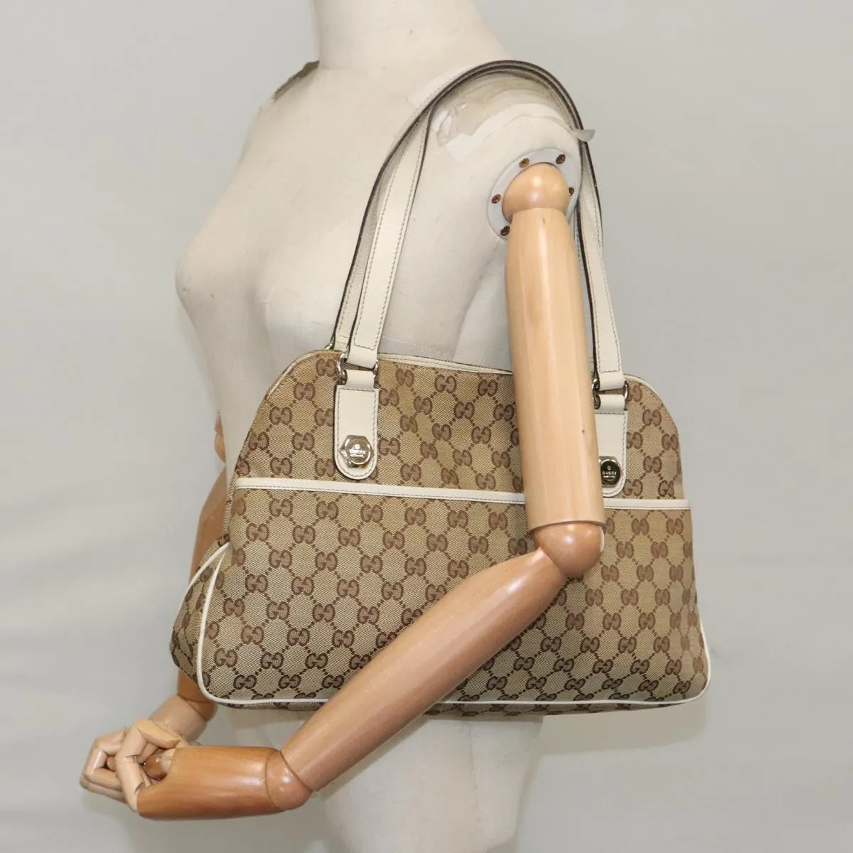 GUCCI GG Canvas Tote Bag Beige 163288 ep6932