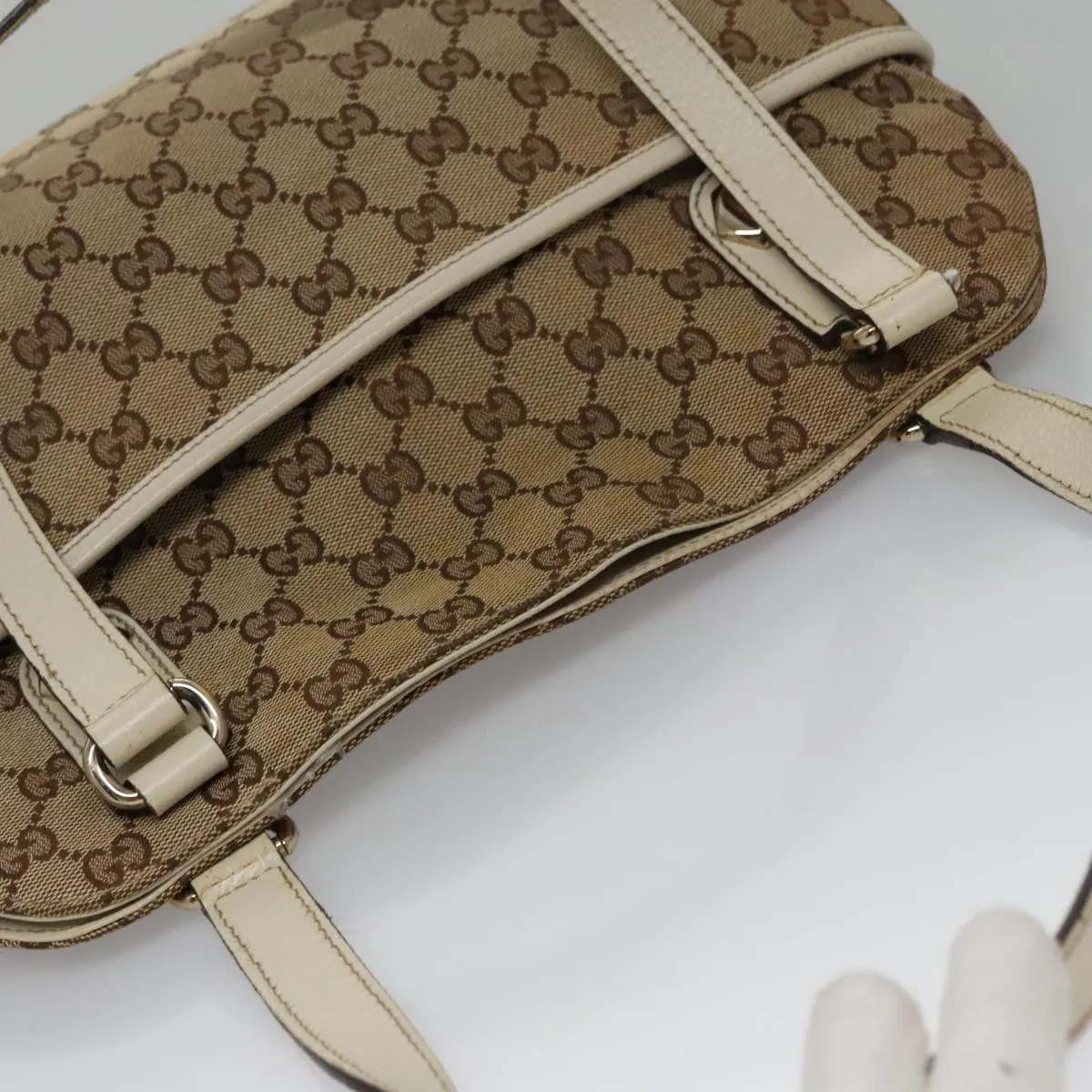 GUCCI GG Canvas Tote Bag Beige 163288 ep6932