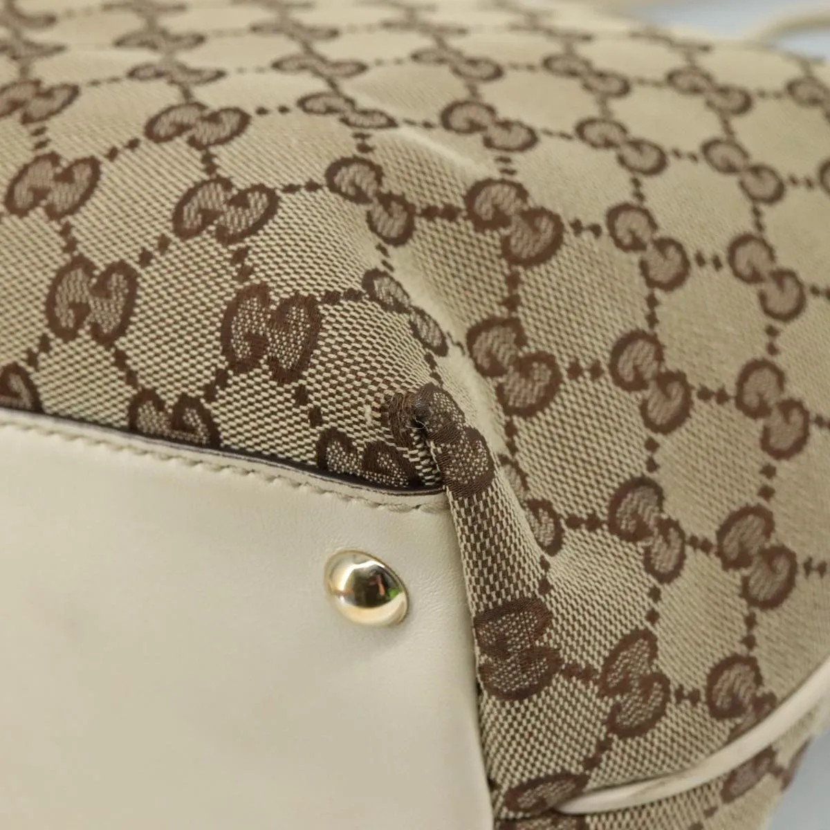 GUCCI GG Canvas Tote Bag Beige 169945 106810