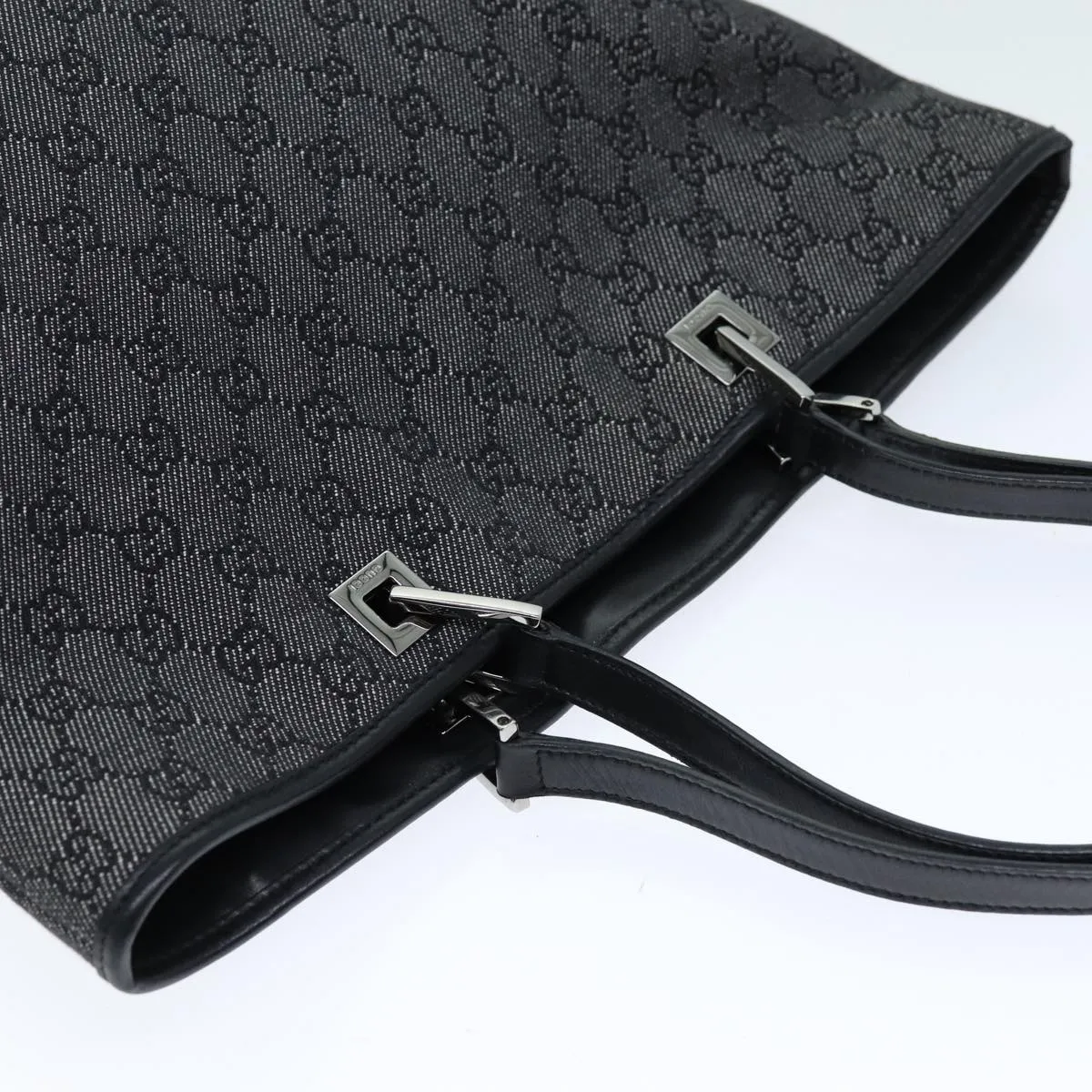GUCCI GG Canvas Tote Bag Black 31243 75310