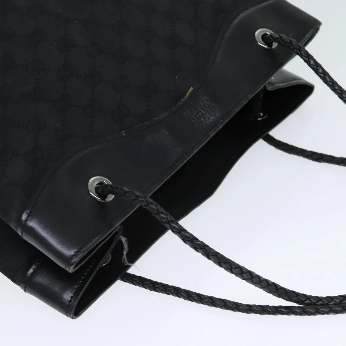 GUCCI GG Canvas Tote Bag Black fm3557