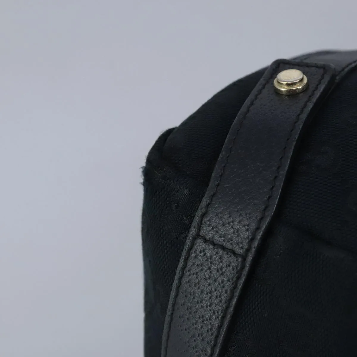 GUCCI GG Canvas Tote Bag Black Gold 130736 100266